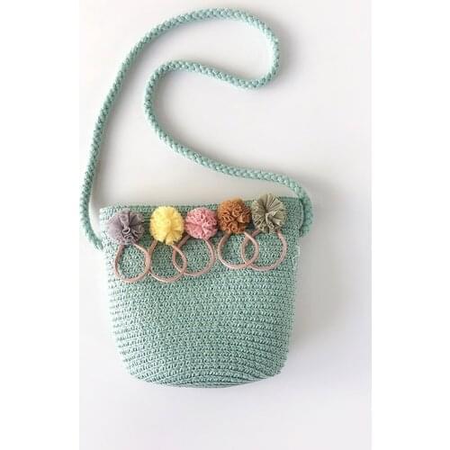 High Quality Beautiful Shape Little Girls gift Shoulder Bag Straw Rattan Weave Crossbody Bag for Best Sale-WT
