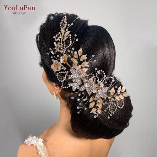 TOPQUEEN HP282 Silver Wedding Headpiece Wedding Hair Band Crystal Headpieces for Bride Braided Headbands Bride Tiara and Crown
