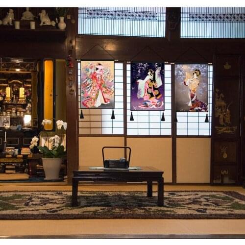 Japan Decor Ukiyoe Hanging Scroll Painting Canvas Posters and Prints Wall Art Wall Pictures for Bedroom Home Decor
