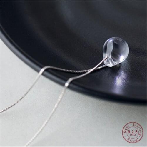 WANTME Fashion Real 100% 925 Sterling Silver Mermaid Tear Pendant Necklace for Women Three Chain Lengths Optional Party Jewelry