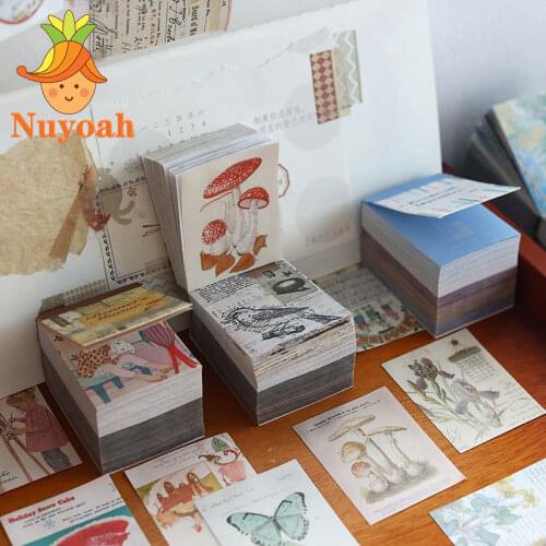 400Pcs Kraft Paper Card Deco Vintage Art Material Paper Diary Album DIY Scrapbook Butter Aesthetic Stickers Retro Note Paper