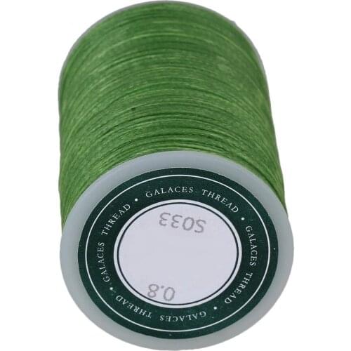 78M 0.8MM DIY Waxed Flat Polyester Cord Leather Sewing Thread Cord Light Green