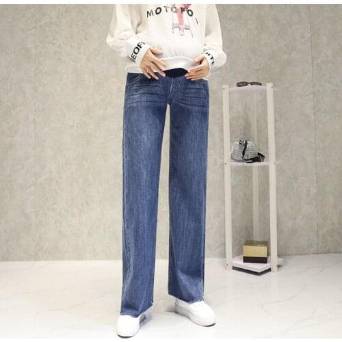 948# Maternity pants Spring Autumn Maternity Jeans Belly Support Pants Easy Matching Elastic Waist Maternity Trousers