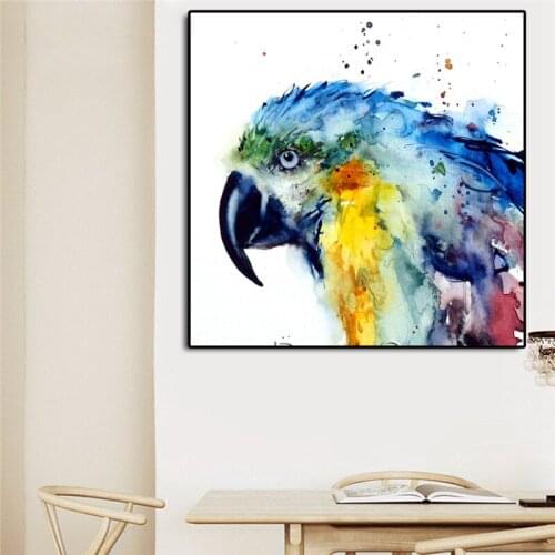 Macaw Watercolor Wall Art Canvas Minimalist Nordic Posters Prints Painting Wall Pictures For Modern Bedroom Home Decor Framework