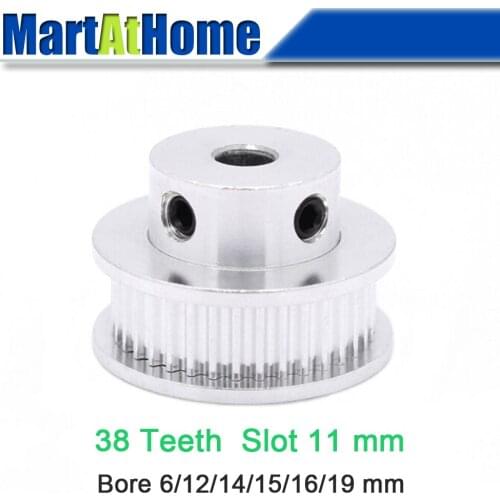 Aluminum Timing Pulley XL38 38T 38-Teeth Slot Width 11mm BF-type Boss 40mm Bore 6~19mm for 3D Printer