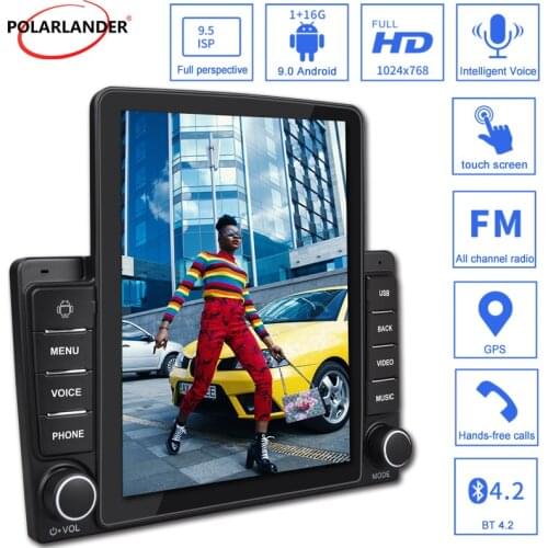 2 Din Car Radio Bluetooth Hands-free GPS Navigation Car Navigation Player Android 9.0 1G+16G Quad-core 9.5-inch Vertical Screen