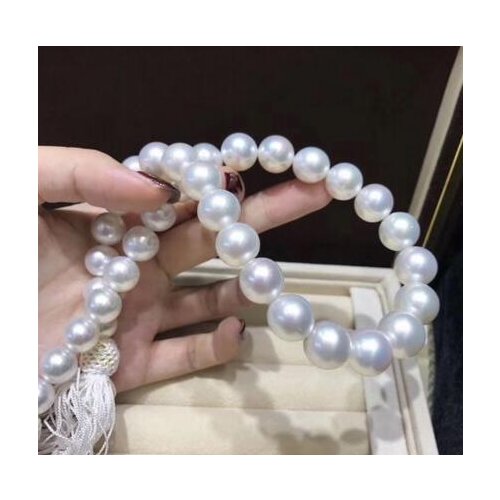 Free shipping >>>>noble jewelry AAA ++huge south sea white round 12-14mm pearl necklace 14k
