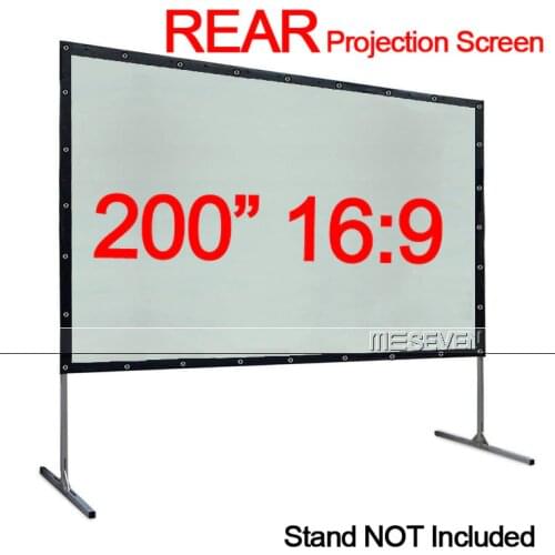 200 Inches 16:9 Fast Fold PVC Material Rear Behind Projection Screen Film Curtain with Eyelets for HD Projector Outdoor Movies