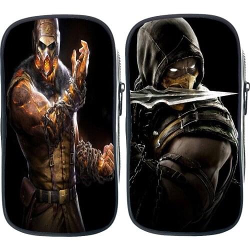 Scorpion In Mortal Kombat X Mask Pencil Case Hot Game Bag School Supplies Students Pen Bag Large Capacity Pencil Bag Makeup Case