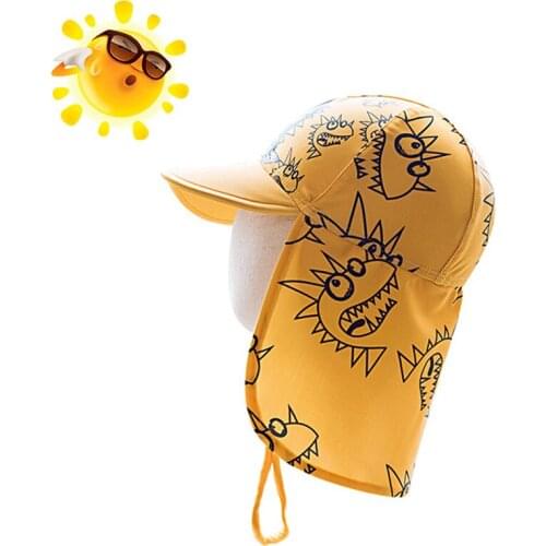 2021 Kids Sun Hat with Neck Flap UV Protection Summer Hat Girls Boys Beach Hat Baby Child Summer Travel Peaked Cap for Children