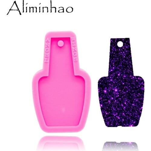 DY0343 Shiny Polish Bottle mold Silicone Molds DIY resin epoxy keychains Mould for jewelry Key ring pendant decoration