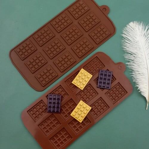 12 Chocolate Block Bar Mold Silicone Waffles Muffin Mould Fondant Patisserie Jelly Candy Tool DIY Cake Biscuits Baking Mold Tray