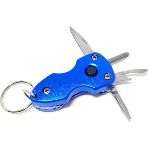 H618 Outdoor sports camping hiking multifunction tool Key ring / knife / bottle opener / screwdriver / LED lighting EDC