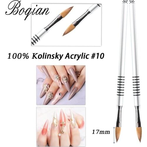 BQAN 100% Kolinsky Brush #10 Acrylic Nail Brush Art Pure Kolinsky Sable Brush Painting Pen Drawing Brush Metal Hnadle