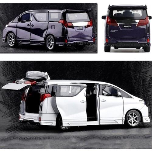 1/32 Mini Diecast Pull back Car for Alphard Model with Light Music Toy Model Baby Cars Gift Children Toys