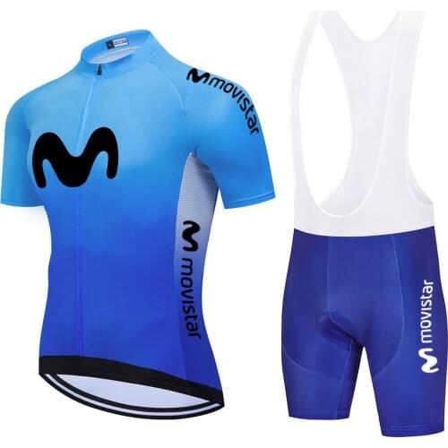 2021 Blue MOVISTAR Cycling TEAM Jersey Sportswear Bike Shorts Suit MTB Ropa Ciclismo BICYCLING Maillot Culotte Clothing 20D
