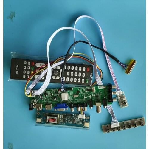 Kit For M170ETN01.0 30pin screen Panel digital DVB-T DVB-T2 TV AV 1280X1024 HDMI USB LVDS controller board 2 CCFL 17"