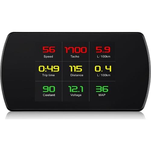 P12 Smart Driving Computer Show Travel Speed Engine Tank Water Temperature Voltage LCD Color Super Large Clear Screen