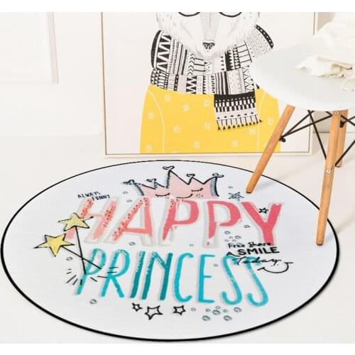 Nordic Cute Cartoon Round Carpets For Living Room Bedroom Chair Area Carpet Rug Children Room Play Tent Kids Soft Floor Mat Rugs