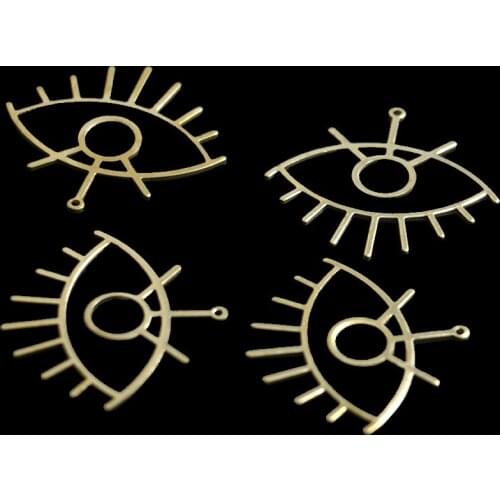 38.4 * 41.7mm Brass One Pendant Hollow Devils Eye Pendant Female Fashion Jewelry Accessories DIY Necklace Pendant