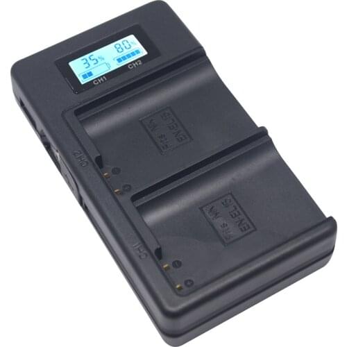 Mcoplus LCD Display EN-EL15 Dual Channel Digital Camera USB Battery Charger for Nikon D5200 D5300 P7800 P7100 D3400 D5500 Camera
