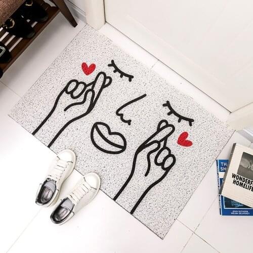 Cartoon Cute Face Expressions Sand Scraping Dust Door Entrance Mat Non-slip Rug Dust Removal Carpet Wire Loop Footpad Doormat