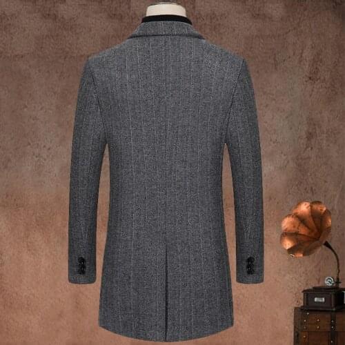 2021 New Fashion Men Wool Blend Coat Winter Mens Casual Wild Wool Overcoat Quality Brand Male Solid Color Wool Coat