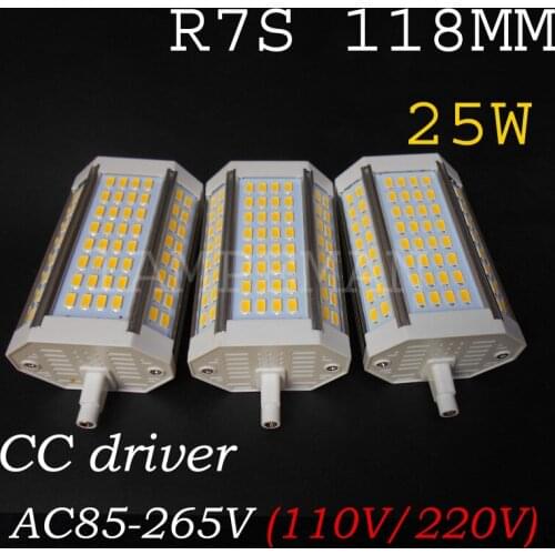 New design real power 25W R7S led light 118mm 30W J118 R7S lamp without Fan replace 300W halogen lamp AC110-240V 5pcs/lot