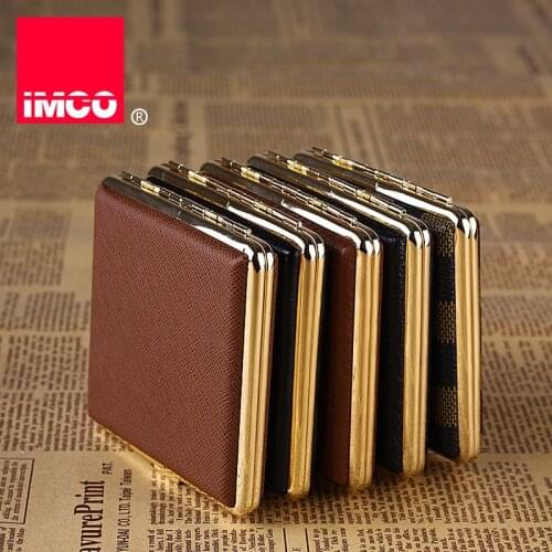 IMCO Original Cigarette Case Cigar Box Genuine Leather Tobacco Holder Pocket Storage Container Smoking Cigarette Accessories