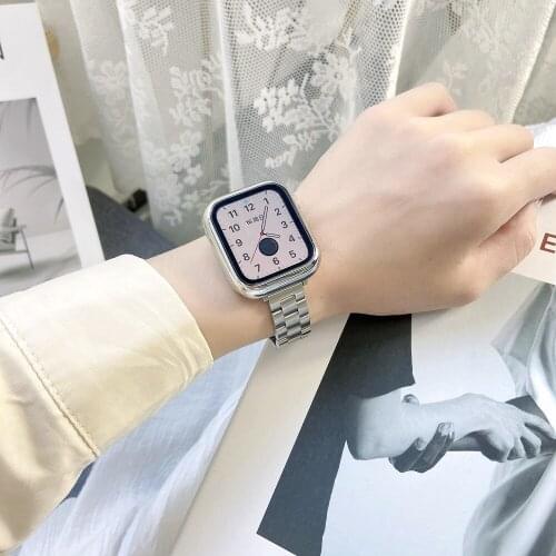 High quality stainless steel strap for iwatch 6 se/5/4/3/2/1 for Apple watch band 38mm 40mm 44mm 40mm metal wrist band