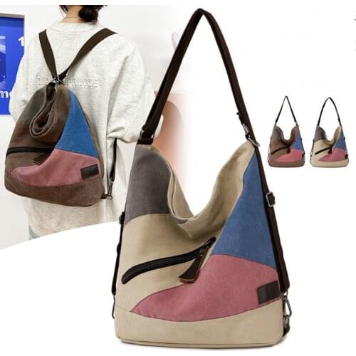 SMOOZA Women Canvas Shoulder Bags 2021 Casual Tote Travel womens Backpack Luxury Messenger Bags Fashion High Quality Handbag