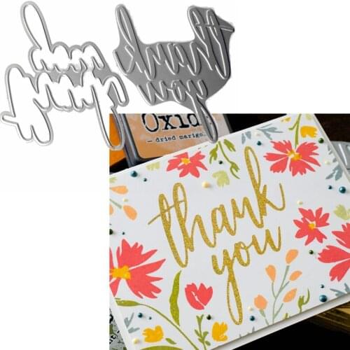 Thank You Phrase Hot Foil Plate+Die Cut for DIY Scrapbooking Embossing Crafts Cards Decoration New 2019