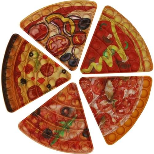 Squeeze Stress Relief Push Bubble Fidget Toy Emulation Pizza Push Bubble Antistress Fidget Sensory Toys For Kids Brinquedos