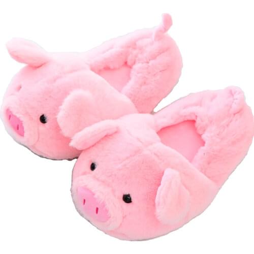 Millffy large size plush comfort code couple Pack heel pink pig slippers ins style cute pig cotton slippers couple home shoes