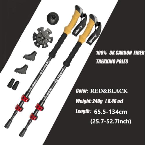 Trekking Poles Hiking Poles Carbon Fiber Folding Hiking Sticks Collapsible Nordic Walking Sticks Walking Poles