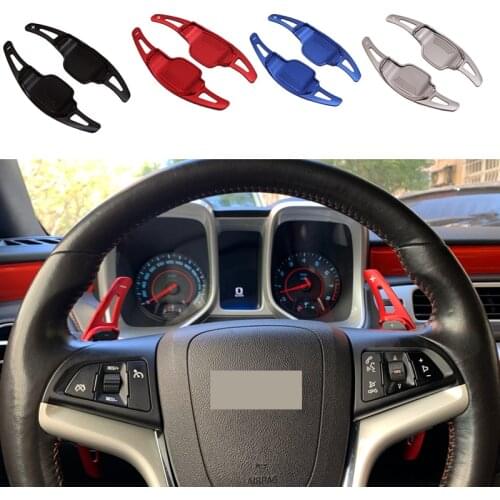 2pcs Car Steering Wheel Shift Paddle Shifter Extension For Chevrolet For Camaro 2012-2015 Aluminum Alloy Sticker Decoration