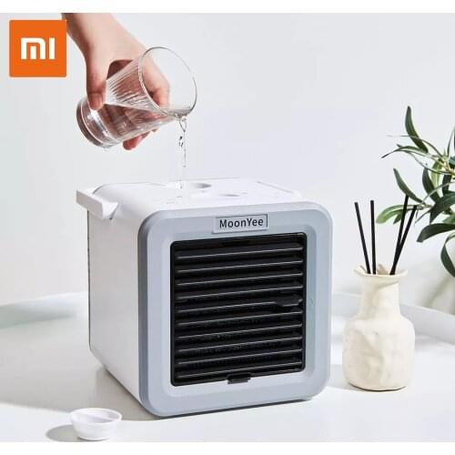 Xiaomi MoonYee SmallChargingMist Bladeless Cooling Heating Portable Cooler Air Electric Rechargeable Table Stand Mini Fan