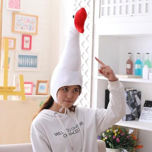 Funny Old Goose Hood Cap Cartoon Plush Doll Hat Photography Performance Headgear Cap Cosplay Costume Party Dress Up Photo Prop