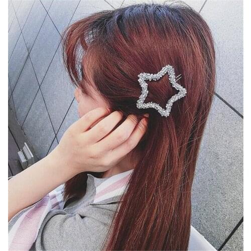 1PCS Round Star Hair Clips & Pins for Women 2020 New Crystal Hairpins Barrettes Sweet Headwear Hair Accessories Fashion Jewelry