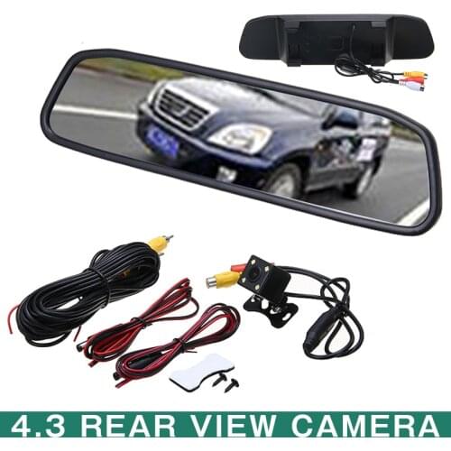 For Car Electronics Parts 1 set 120 Degree Car Rear View Night Vision Reverse Backup Camera + 4.3" LCD Mirror Monitor Kit Mayitr