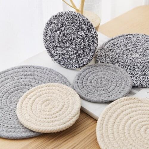 1pcs Braid Cup Pad Table Mat Heat Insulation Pot Holder Non-slip Tablecloth Coasters Coffee Drink Placemat For Dining Table