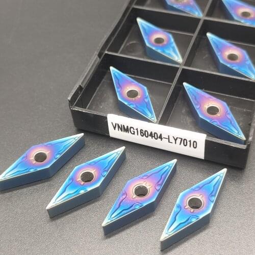 10PCS VNMG160404 High Quality Carbide VNMG160404-LY7010 Turning Tool Blue Flame Series CNC Milling Blades