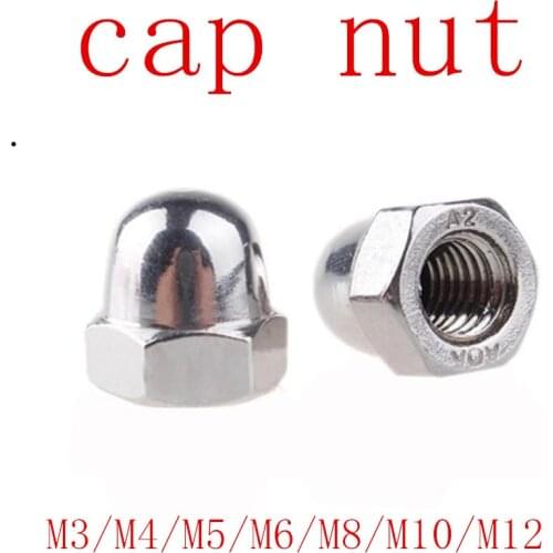 2-20PCS m3 m4 m5 m6 M8 M10 M12 304 A2-70 Stainless Steel Hex Hexagon Acorn Nut Cap Decorative Cover Semicircle Dome Nuts