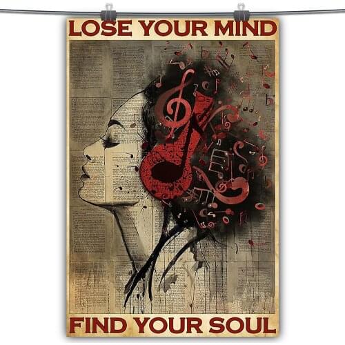 No Frame HD Printing American Girl-Headphones-Soul Music Motivational Poster Canvas Wall Art Oil Painting Living Room Decor
