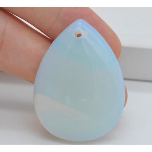 40x30MM Opal Stone Bead Teardrop CAB Cabochon Hole Jewelry GEM Pendant 1PCS H154