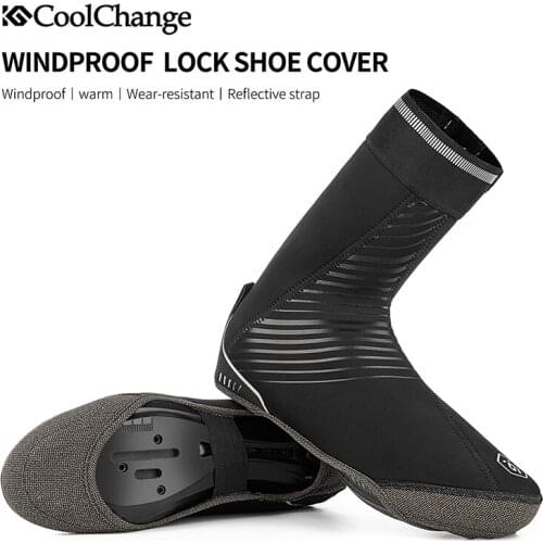 CoolChange Cycling Overshoes Boot Covers Winter Warm Thermal Shoe Covers Waterproof cubrebotas ciclismo Windproof Lock Protector
