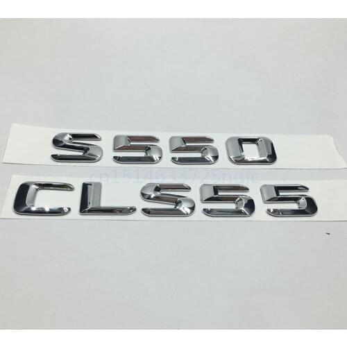 For Mercedes Benz S CLS Class S550 CLS55 Rear Bumper Lid Emblem Logo Trunk Number Letters Badge Stickers S 550 CLS 55