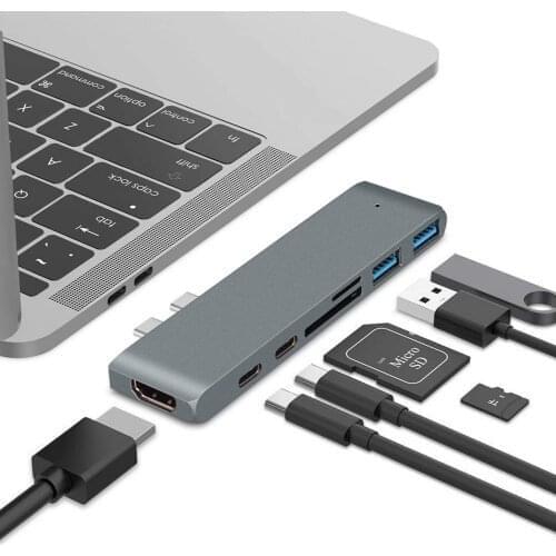 Docking Station For Pro TF SD Card Reader Multiple USB HUB Dual Type-c USB C To Reader HUB For MacBook Pro