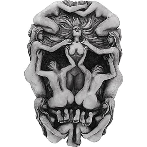 Gothic Death Skull Wall Decoration Resin Pendant Skull Wall Sculpture Mural Decoration Halloween Decoration for Living Bathroom