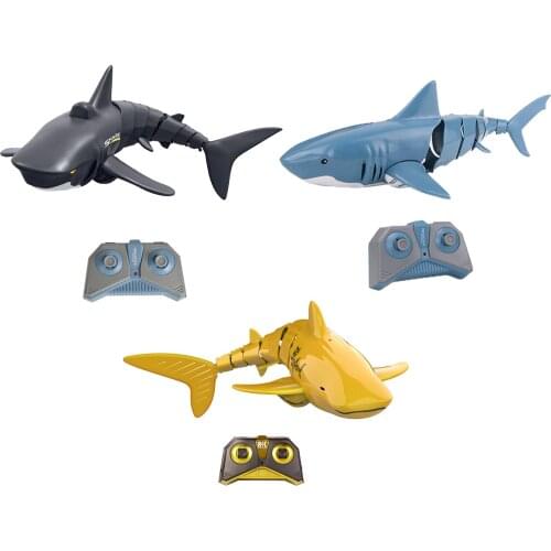 2.4G Remote Control Shark Toy 1:18 Scale with Battery Rechargeable RC Boat for Water Lake Bathroom RC Boat Toy